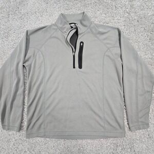 Obermeyer Shirt Men Large Gray 1/4 Zip Long Sleeve Pullover Outdoors Hiking READ